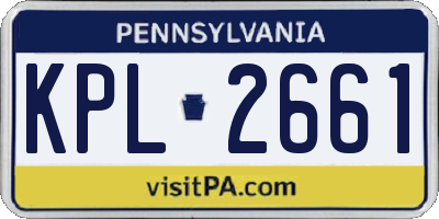 PA license plate KPL2661