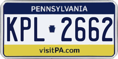 PA license plate KPL2662