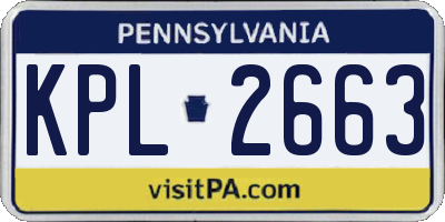 PA license plate KPL2663