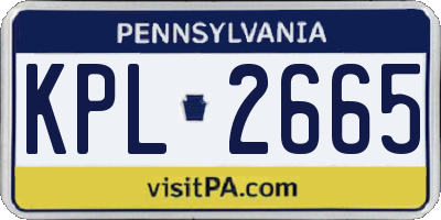 PA license plate KPL2665