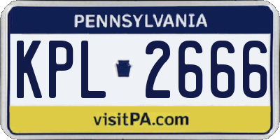 PA license plate KPL2666