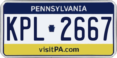 PA license plate KPL2667