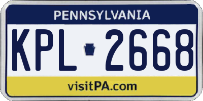 PA license plate KPL2668