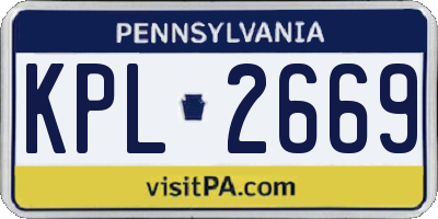 PA license plate KPL2669