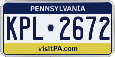 PA license plate KPL2672