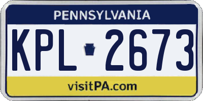 PA license plate KPL2673