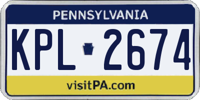 PA license plate KPL2674