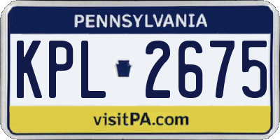PA license plate KPL2675