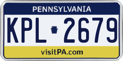 PA license plate KPL2679