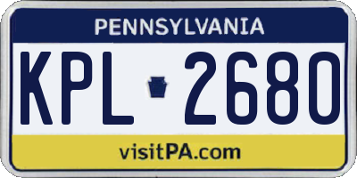 PA license plate KPL2680