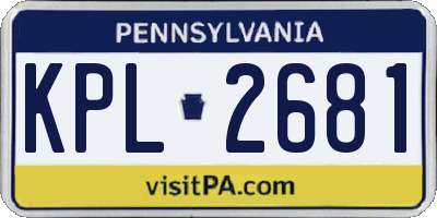 PA license plate KPL2681
