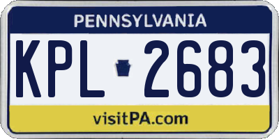 PA license plate KPL2683