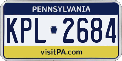 PA license plate KPL2684