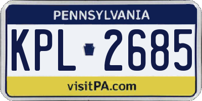 PA license plate KPL2685