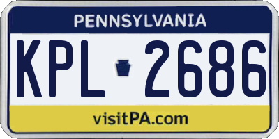 PA license plate KPL2686