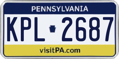 PA license plate KPL2687
