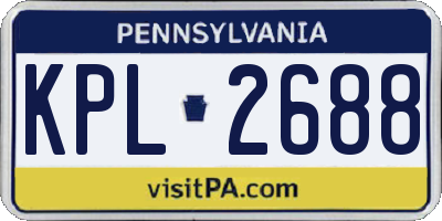 PA license plate KPL2688