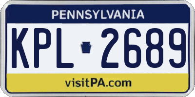 PA license plate KPL2689