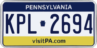 PA license plate KPL2694