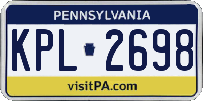 PA license plate KPL2698