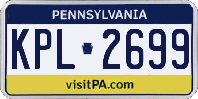 PA license plate KPL2699
