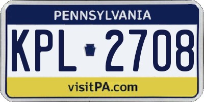 PA license plate KPL2708