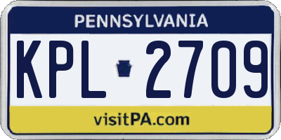 PA license plate KPL2709