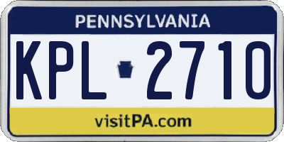 PA license plate KPL2710