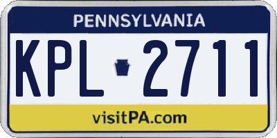 PA license plate KPL2711