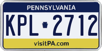 PA license plate KPL2712