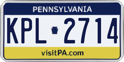 PA license plate KPL2714