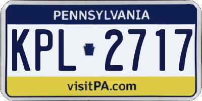 PA license plate KPL2717