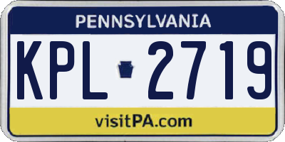 PA license plate KPL2719