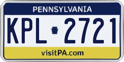 PA license plate KPL2721