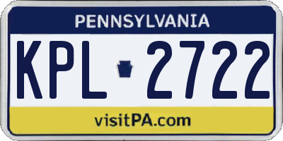 PA license plate KPL2722