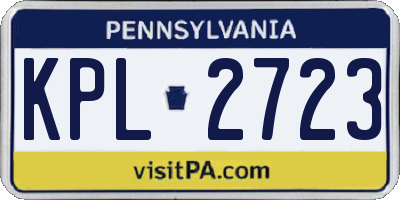 PA license plate KPL2723