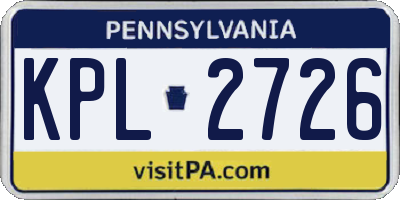 PA license plate KPL2726