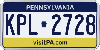 PA license plate KPL2728
