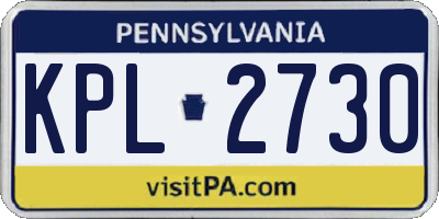 PA license plate KPL2730