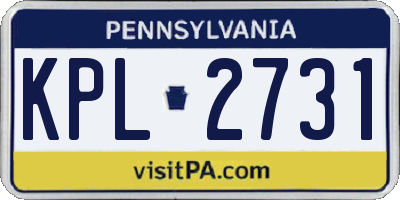 PA license plate KPL2731