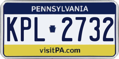 PA license plate KPL2732