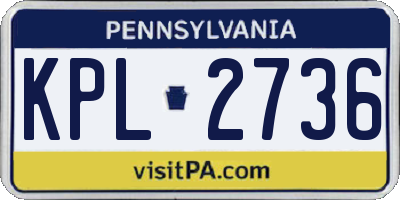 PA license plate KPL2736