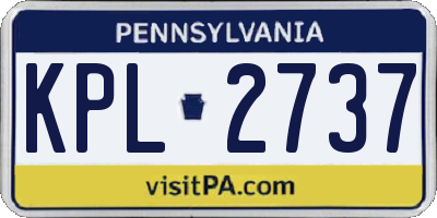 PA license plate KPL2737
