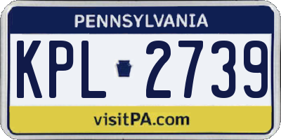PA license plate KPL2739
