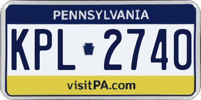 PA license plate KPL2740