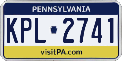 PA license plate KPL2741