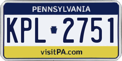 PA license plate KPL2751