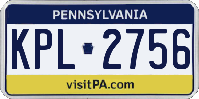PA license plate KPL2756