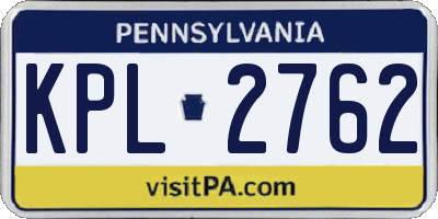 PA license plate KPL2762