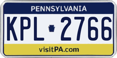 PA license plate KPL2766